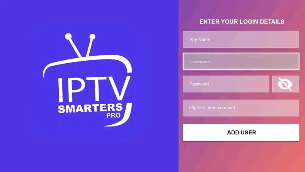 IPTV Smarters Pro app interface on Firestick and Smart TV